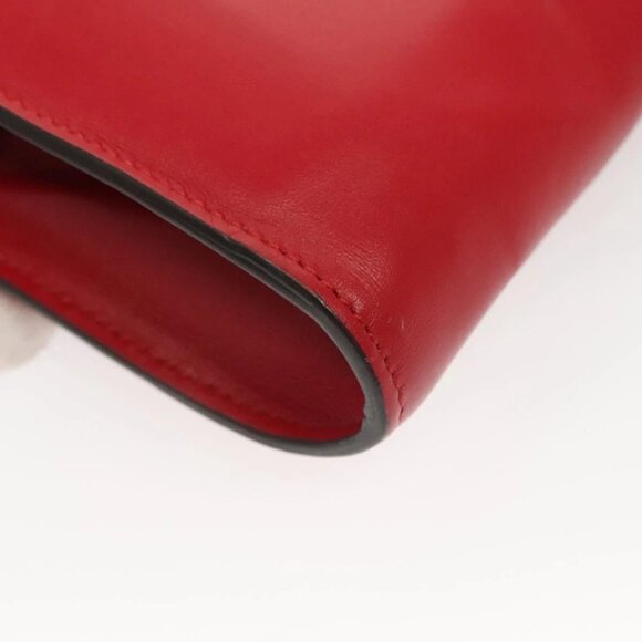 GUCCI Chain Shoulder Bag Leather Red Gold 572375 Auth 118122 - Picture 5 of 16